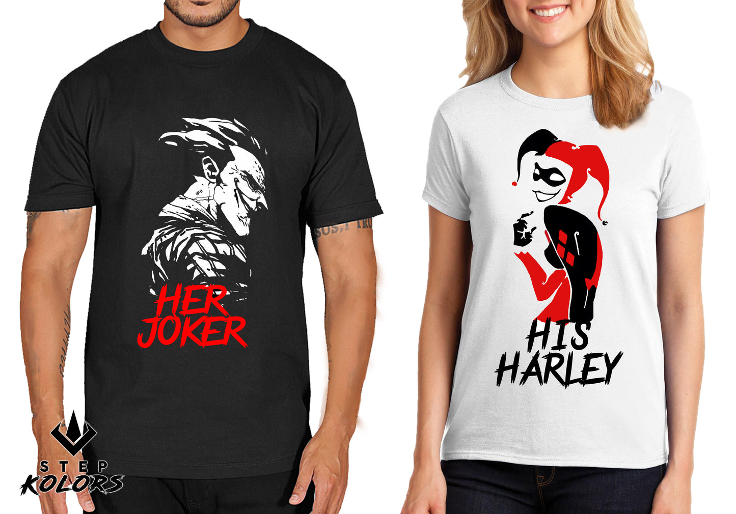 Par(2) Poleras Parejas Joker & Harley Quinn