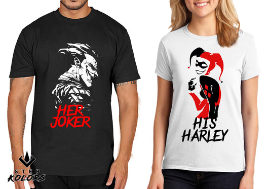 Par(2) Poleras Parejas Joker & Harley Quinn