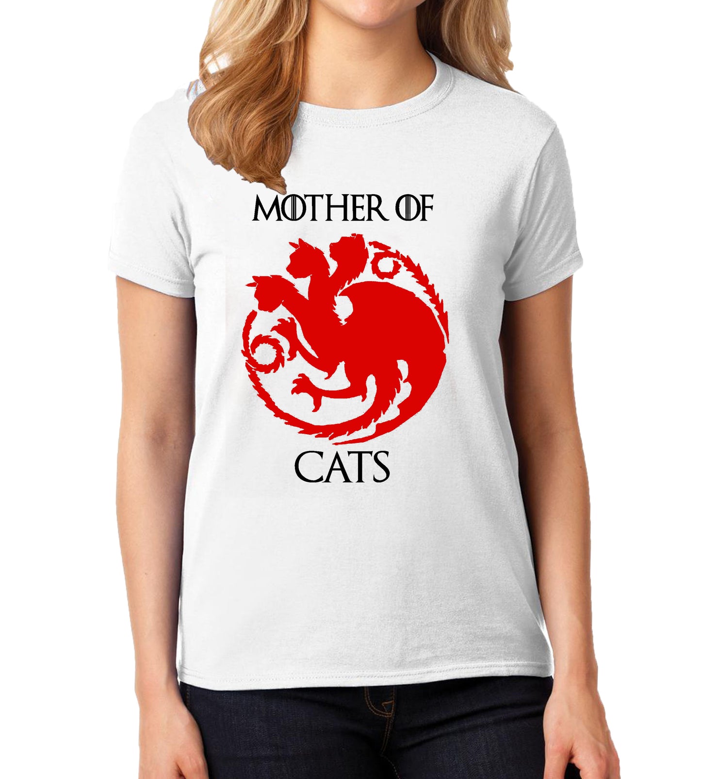 Polera Mujer Mother Of Cats Blanca, Game Of Thrones,